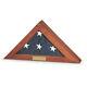 Memorial Flag Display Case With Personal Engraving 5' X 9.5' Burial, Solid Wood