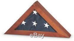 Memorial Flag Display Case with Personal Engraving 5 x 9.5 Burial Solid Wood