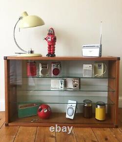 Mid Century Teak Wall Mounted Beaver & Tapley Display Cabinet 1970s 60s Interior