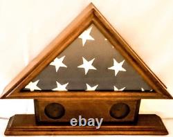 Military Display Case Solid Wood With Two Coin Slots