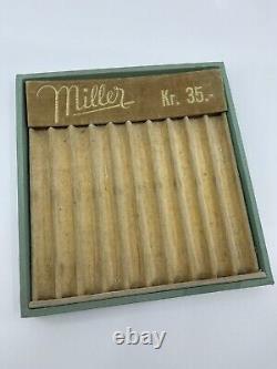 Miller Vintage 10-Pen Fountain Pen Store Display Tray Case Denmark Danish RARE