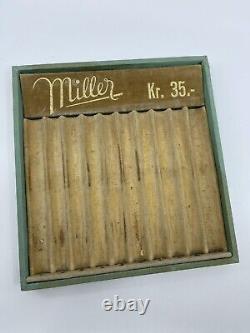 Miller Vintage 10-Pen Fountain Pen Store Display Tray Case Denmark Danish RARE