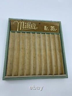 Miller Vintage 10-Pen Fountain Pen Store Display Tray Case Denmark Danish RARE