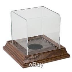 Mini Ball Display Case with Wood Base Cherry