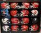 Mini Helmet Display Case 16+ Football Riddell Black Wood Nfl Wall Shelf Cabinet