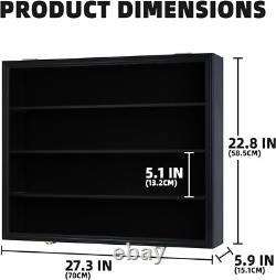 Mini Helmet Display Case 16+ Football Riddell Black Wood NFL Wall Shelf Cabinet