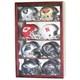 Mini Helmet Display Case 8+ Football Riddell Cherry Wood Nfl Cabinet Shadow Box