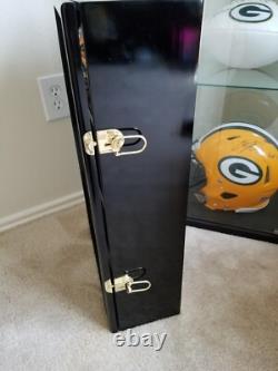 Mini Helmet Display Case 8+ Football Riddell Cherry Wood NFL Cabinet Shadow Box