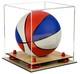 Mini Miniature Basketball Display Case With Red Risers And Wood Floor (a015)