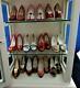 Miniature Collectible Shoes, Renetti, Lot Of 12 Pairs & White Wood Display Case