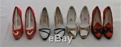 Miniature Collectible Shoes, RENETTI, Lot of 12 Pairs & White Wood Display Case