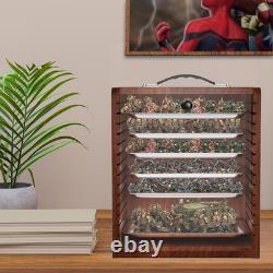 Miniature Storage Case for Collectibles Miniatures, Wooden Display Cases