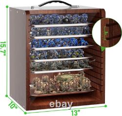 Miniature Storage Case for Collectibles Miniatures, Wooden Display Cases