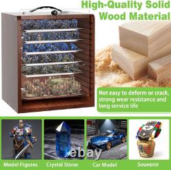 Miniature Storage Case for Collectibles Miniatures, Wooden Display Cases