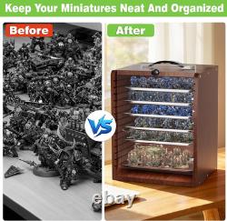 Miniature Storage Case for Collectibles Miniatures, Wooden Display Cases