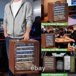 Miniature Storage Case for Collectibles Miniatures, Wooden Display Cases