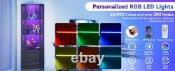 Minifigures Corner Display Case 3 Tier RGB LED Light Figure Glass Curio Cabinet