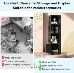 Minifigures Corner Display Case 3 Tier RGB LED Light Figure Glass Curio Cabinet