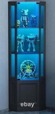 Minifigures Corner Display Case 3 Tier RGB LED Light Figure Glass Curio Cabinet