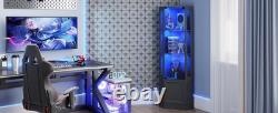Minifigures Corner Display Case 3 Tier RGB LED Light Figure Glass Curio Cabinet