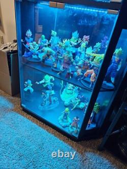 Minifigures Corner Display Case 4 Tier LED Figure Diecast Card Car Curio Cabinet