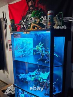 Minifigures Corner Display Case 4 Tier LED Figure Diecast Card Car Curio Cabinet