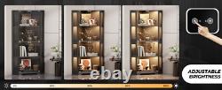 Minifigures Corner Display Case 4 Tier LED Figure Diecast Card Car Curio Cabinet