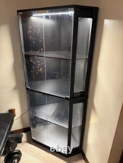 Minifigures Corner Display Case 4 Tier LED Figure Diecast Card Car Curio Cabinet