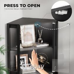 Minifigures Corner Display Case 4 Tier LED Figure Diecast Card Car Curio Cabinet