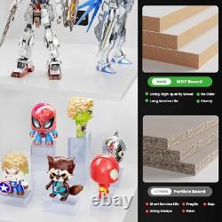 Minifigures Corner Display Case 4 Tier White LED Figure Diecast Toy Car Cabinet