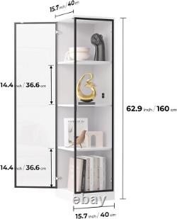 Minifigures Corner Display Case 4 Tier White LED Figure Diecast Toy Car Cabinet
