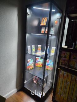 Minifigures Corner Display Case 4 Tier White LED Figure Diecast Toy Car Cabinet