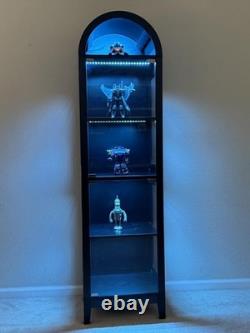 Minifigures Display Case 5 Tier Arched LED Light Action Figure Car Curio Cabinet