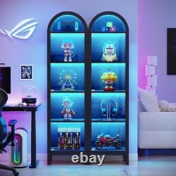 Minifigures Display Case 5 Tier Arched LED Light Action Figure Car Curio Cabinet