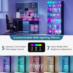 Minifigures Display Case 6 Tier 71 RGB LED Light Figure Glass Car Curio Cabinet