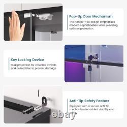 Minifigures Display Case 6 Tier 71 RGB LED Light Figure Glass Car Curio Cabinet