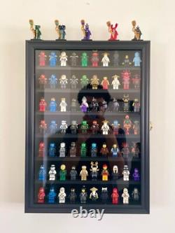 Minifigures Display Case 84 Pcs LEGO Toy Miniature Solid Wood Black Wall Cabinet Minifigures Display Case 84 Pcs LEGO Toy Miniature Solid Wood Black Wall Cabinet