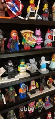 Minifigures Display Case 84 Pcs LEGO Toy Miniature Solid Wood Black Wall Cabinet