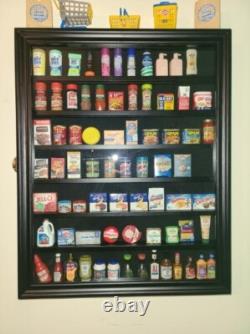 Minifigures Display Case 84 Pcs LEGO Toy Miniature Solid Wood Black Wall Cabinet