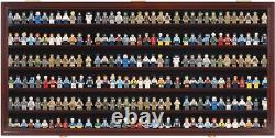 Minifigures Display Case Mahogany 200 Pcs LEGO Figurines Wood Cabinet With Plates