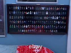 Minifigures Display Case Mahogany 200 Pcs LEGO Figurines Wood Cabinet With Plates