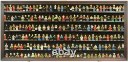 Minifigures Display Case Mahogany 200 Pcs LEGO Figurines Wood Cabinet With Plates