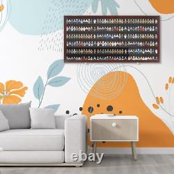 Minifigures Display Case Mahogany 200 Pcs LEGO Figurines Wood Cabinet With Plates