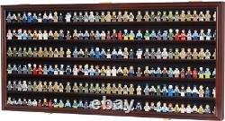 Minifigures Display Case Mahogany 200 Pcs LEGO Figurines Wood Cabinet With Plates