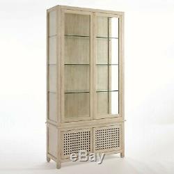 Minimalist Light Wood Cabinet Display Case Modern Contemporary Coastal Vitrine