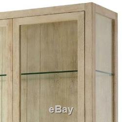Minimalist Light Wood Cabinet Display Case Modern Contemporary Coastal Vitrine