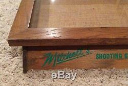 Mitchell's Shooting Glasses Ithacagun Wood Glass Store Display Case Hinged RARE