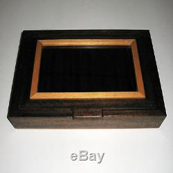 Mixed Dark & Light Wood Pen Display Hinged Case Box Window Holds 8 Pens