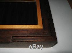 Mixed Dark & Light Wood Pen Display Hinged Case Box Window Holds 8 Pens