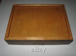 Mixed Dark & Light Wood Pen Display Hinged Case Box Window Holds 8 Pens